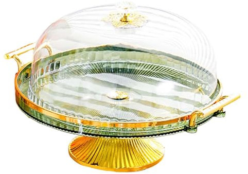 DKRAHRJJ Soporte para Tartas con Tapa, Plato para Tartas con Pie, Plato para Postres Y Aperitivos para Dulces, Donas Y Queso/Green