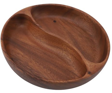 Plateau de Service sculpté à la Main de Bol de Fruits en Bois, Assiette de Service de Plateau en Bois pour Salade, Fruits, Noix, Dessert, Assiette de Fruits en Bois (Grand