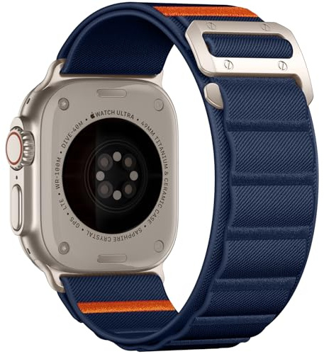 Bandletic Sportarmband för Apple Watch, brett mjukt, robust loop-armband med G-krok, Ultra/Ultra 2 49 mm, Series 10 46 mm, 45 mm (9/8/7), 44 mm (SE2/SE/6/5/4), 42 mm (3/2/1), för män och kvinnor