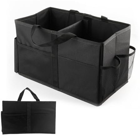 Enerfero Bolsa de Almacenamiento para Coche - Organizador Plegable que Evita el Desorden Bolsillos Laterales, Malla Frontal Material Duradero para Coche, Viajes y Hogar