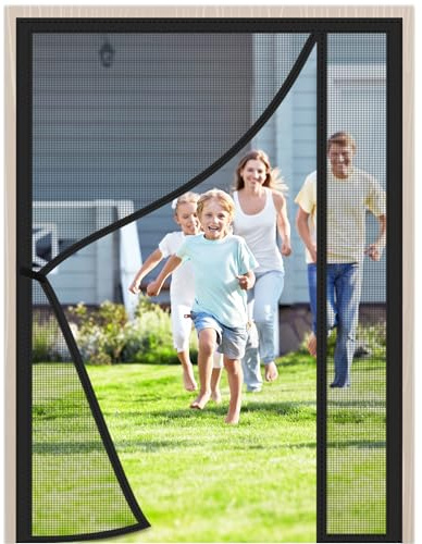 Zanzariera Porta Finestra Magnetica 270x280cm Nero Zanzariere su Misura su Misura Facile Montaggio Rete Anti Insetti per Balconi Portefinestre Casa Ufficio