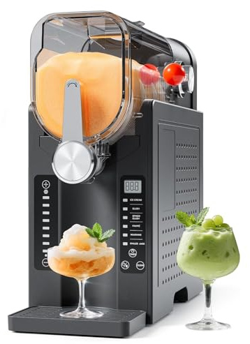 Slush- und Softeismaschine mit Kompressor ca. 2.5L 6 Programme für Slushies, Softeis Frozen Cocktails, Milchshakes in 15 min kein Eis notwendig Behälter spülmaschinengeeignet,42cm(L)x19cm(W)x42cm(H)