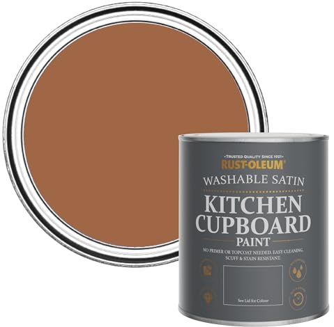 Rust-Oleum Scrubbable Kitchen Wood, Cupboard and Cabinet Paint in Satin Finish - Cinnamon 750ml