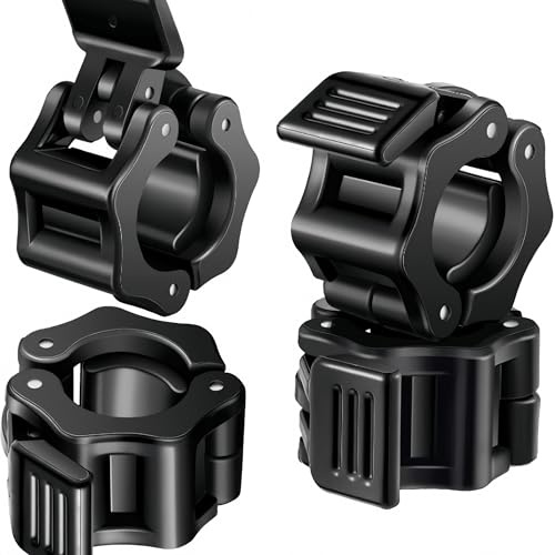 WSTELHH Weightlifting, Powerlifting, Fitness Training Supplies，4PCS 1 Inch Fast Release Barbell Collar Clips（Black）.