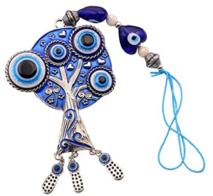 Amosfun Colgante Diseño Delicado y Estructura Simple Fácil de Colgar de Ojo Turco Azul de Aleación Esmalte Coloreado para Decoración de Puerta o Pared