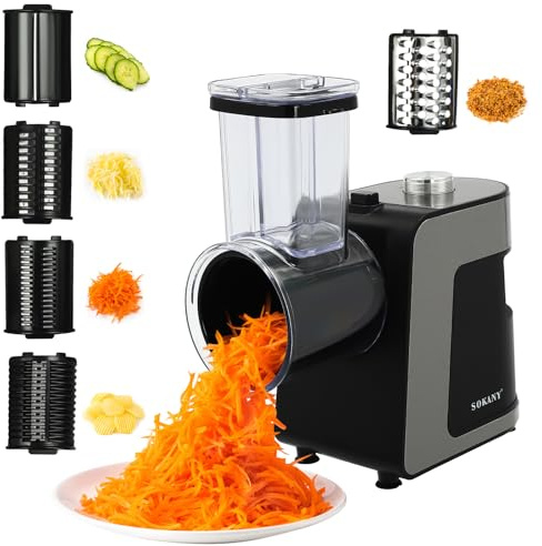 Affettaverdure elettrico, 1000 W, in acciaio inox, 220 V, grattugia per verdure con 10 lame, piano del tavolo, multifunzione, per patate, ravanelli, cetrioli