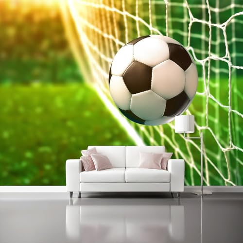 Papel Pintado Escenas Deportivascampo De Fútbol Verde 3D Panorámico No Tejido – Fotomurales Decorativos Para Salón Dormitorio Y Oficina – Diseño Moderno Pared Del Hogar