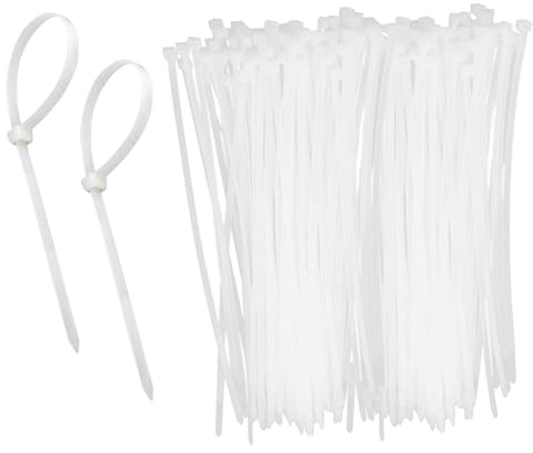 200 Pcs Small Cable Ties White,100mmx2.5mm White Mini Thin Zip Ties,Nylon Plastic Self Locking Small Cable Wrap for Tidy Wires Home Workshop and Garden