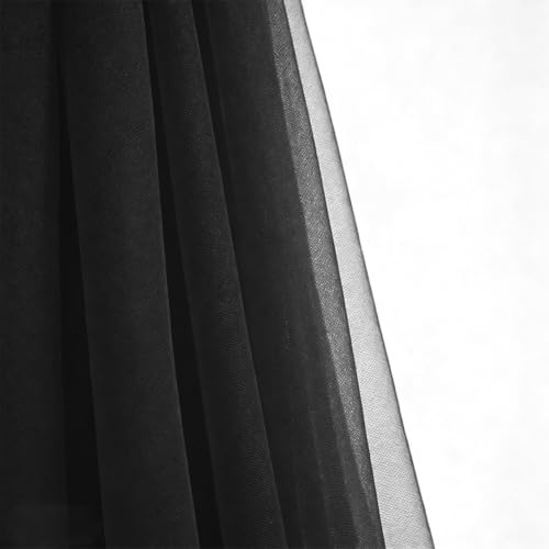 Tüll Tüllstoff Organza Stoffe Meterware, Schwarz, 5 m x 160 cm