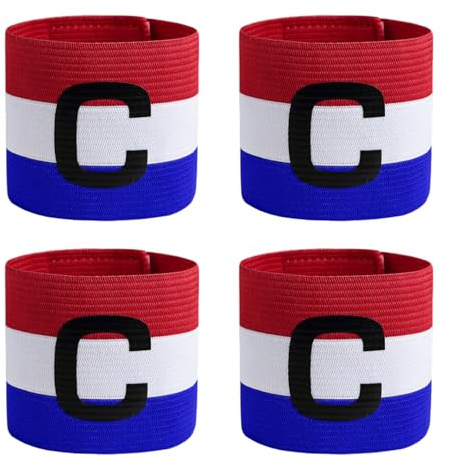 EOWVISN 4 Pieces Of Football Armbands, Three-Color Captain'S Armband, Football Team Decoration Logo, Sports Training And Competition Supplies.