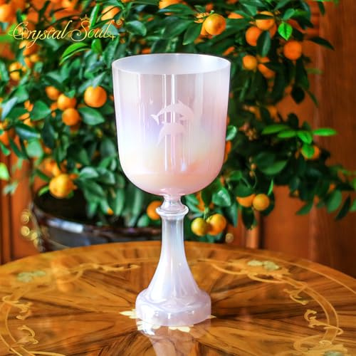 Crystal Soul hochwertige Kristallklangschale Heiliger Gral 6.2 Zoll 528 Hz D# für Meditation Yoga und Klangheilung