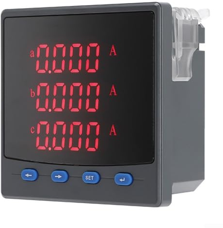 Amperímetro trifásico Digital 96, medidor de potencia inteligente de la exhibición del LCD, monitor actual elegante con la comunicación RS485 para la electricidad