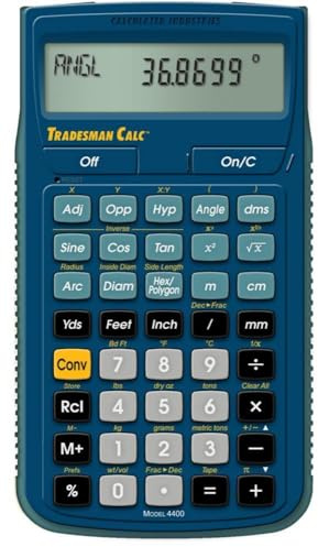 Calculated Industries 4400 TradesmanCalc Technical Trades Dimensional Trigonometry and Geometry Math and Conversion Calculator Tool for Tech Students, Welders, Metal Fabricators, Engineers, Draftsmen Small