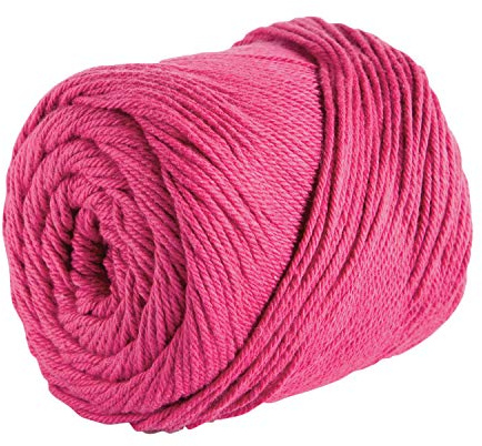 Knit Picks Dishie Pink Worsted Weight 100% Cotton Yarn for Crocheting | 100g of solid colored yarn in Begonia color for dishcloths, machine washable.