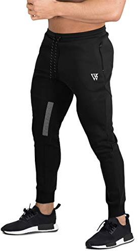 BROKIG Mens Breathable Tracksuit Bottoms Slim Gym Trousers Jogging Joggers | Slim Jogging Bottoms, Cuffed Running Joggers, Sports Sweat Pants Zip Pockets, Casual Activewear, Elasticated Waist, Tapered