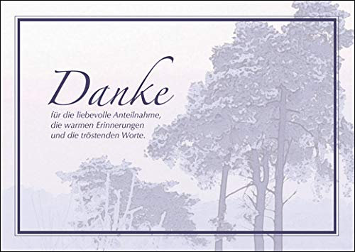 Kartenkaufrausch 16er Set: Trauer Dankeskarte mit Landschaft: Danke für die liebevolle Anteilnahme. • Danksagungskarte Trauerkarte nach Beerdigung, Trauerfeier