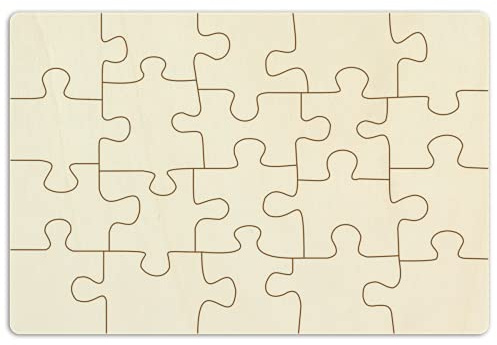 Holz-Puzzle zum Selbstgestalten und bemalen - 20 Teile, ca. 40 x 29 cm - personalisierbares Puzzle aus Schichtholz