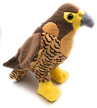 Onwomania Peluche Peluche Falco Animale Uccello Rapace Marrone 18 cm