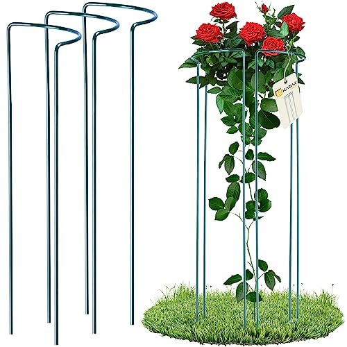 KADAX 3er Set Pflanzenhalter, Pflanzenstütze aus Stahl, halbrunde Rankhilfe für Pflanzen, Garten, wetterfester Blumenhalter, Staudenhalter, Strauchstütze, Blumenstütze, freistehend (Höhe: 115 cm)
