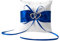 NIERBO Oreiller Anneau Coussin pour Bague Coussin de Bague avec Ruban avec Décoration de Strass de Double Cœur Porte-Bague en Satin (10 * 10cm) - Bleu