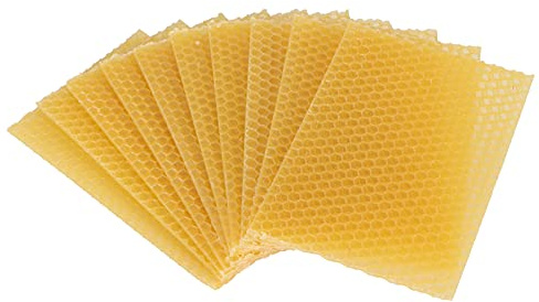 10Pcs Natural Beeswax Sheets 30pcs Beeswax Honeycomb Sheets Wax Foundation Bee Hives Kit Beeswax Sheets for Candles Making Furniture Floor Polishing