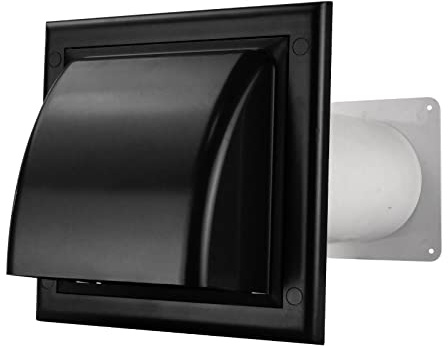 Traversée de mur, hotte aspirante en plastique, noir, sans clapet anti-retour Ø 150 mm