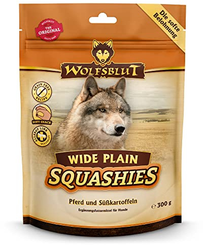 WOLFSBLUT – Wide Plain Squashies Adult | Softe Snacks mit natürlichen Zutaten und wertvollen Superfoods für ausgewachsene Hunde. Hundesnack ohne Zusatzstoffe im Beutel | 6x300g