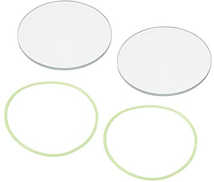 PATIKIL 2 Diamètre LED Lentille, 2 Ensemble Polished Bord Lampe Torche Verre Lentille avec Silicone Anneau pour luminaire Source Lentille Remplace, Transparent, Vert