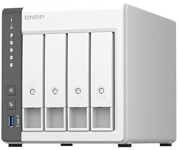 QNAP TS-433 NAS 4 Bay (ARM 4-Core Cortex-A55 2,0 GHz, 2,5 GbE) 8 TB paquete con 4 discos duros WD RED Plus de 4 TB