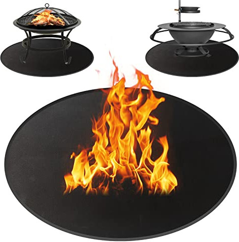 Taekooki Feuerschale Unterlage, Feuerschutzmatte für Deck, 3 Schicht Feuerresistent Grillmatte, Hitzebeständige Feuerstellenmatte, für Boden, Rasen, Camping, Deckschutz (36 Zoll)