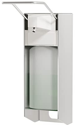 ITAX-WORLD Eurospender 500ML, Seifenspender Mit Wandbefestigung Und Ellbogendruck Für Desinfektionsmittel Und Handseifen, Weiß, Aluminium