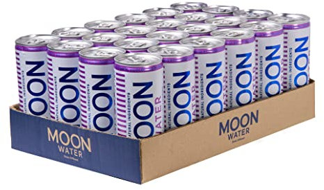 MOONMATE MOON WATER - Bebida Refrescante Sabor Mora y Arándanos BIO - 24 x 250 ml - 100% Natural - Mejora el Rendimiento y la Concentración - Sin Colorantes ni Conservantes - Apto para Veganos