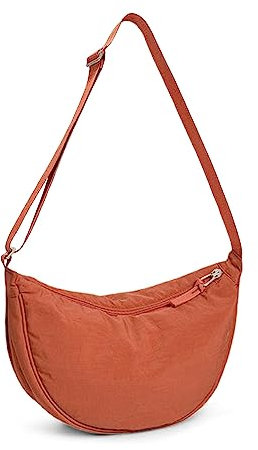Damen Halbmond Crossbody Schultertasche Crossbody Bag mit Verstellbarer Schultergurt Tasche Orange Umhängetasche Stylische Crossbody Bag Bauchtasche mit Reißverschluss stylisch brusttasche für Reisen