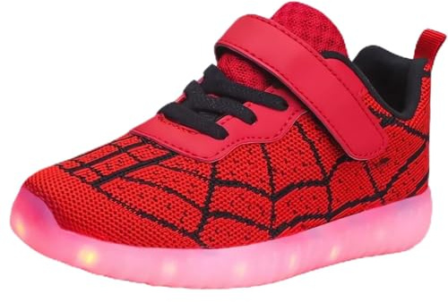 Vorkhuaeri Scarpe Bambino con luci Luminose a LED per Bambini Scarpe da Bambina in Rete Luminosa Sport Casual Glow Fashion Ginnastica Sneaker Atletica (Pink,26)