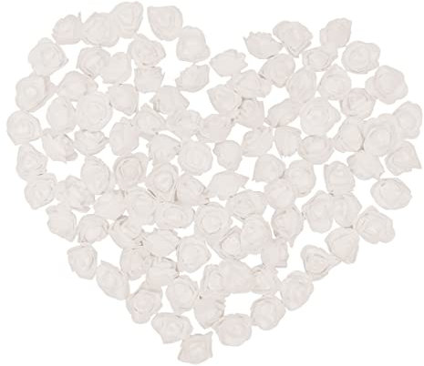 MAGICLULU 100St Schaumrosenköpfe lose künstliche Schaumrosen gefälschte Rosen künstliche blumenarrangements frühlingsdeko Weihnachten Blase kleine Rose Kunsthandwerk Baby Weiß