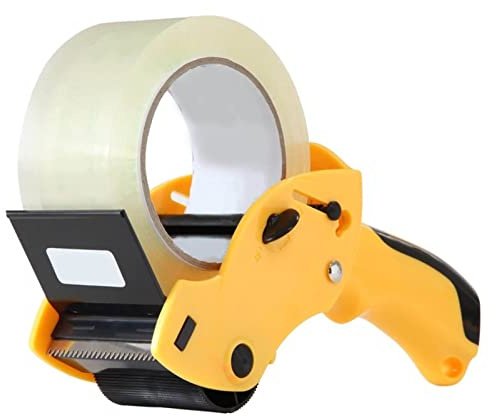 Tissting Handabroller 50mm Klebebandabroller 3 Punkt Struktur Transparenter Schnitt Packbandabroller für 50mm Breite Klebebänder