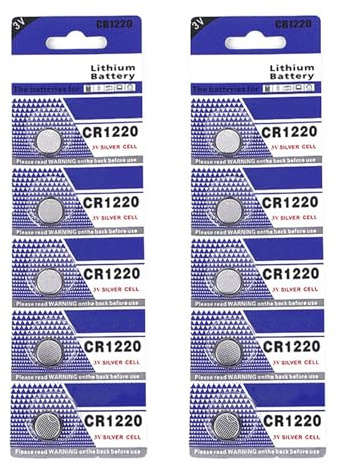 Piles bouton CR1220 facilement portables pour une utilisation en voyage, tailles compactes et installation facile, transport pratique