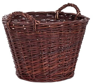 e-wicker24 Alles aus Weide Cestino, cassa, cestino portaoggetti, multiuso in vimini per soggiorno, bagno, cucina, cesto di vimini non scortecciato