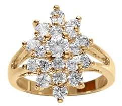 Bague plaqué or marquise oxydes blancs + écrin (offert) - tour de doigt 52