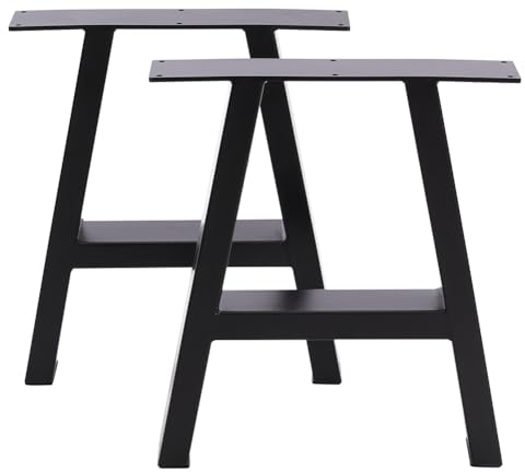 FUKEA 2 Stück Tischbeine Metall A Form Tischfüße Schwarz Tischgestell DIY Möbelfüße für Schreibtisch Couchtisch Esstisch B70 x H72 cm