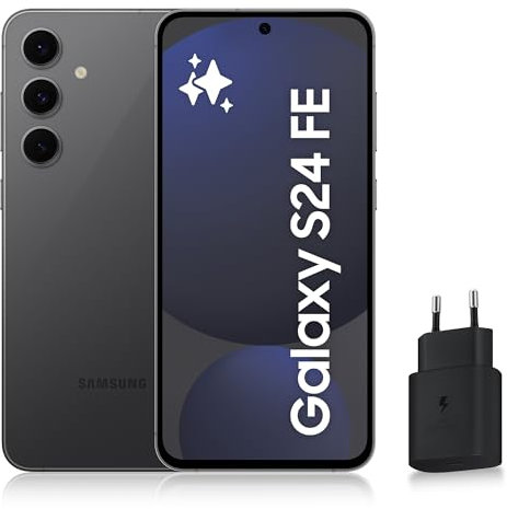 SAMSUNG GALAXY S24 FE, Smartphone Android 5G avec Galaxy AI, 128 Go, Chargeur secteur rapide 25W inclus, Smartphone déverrouillé, Graphite, Version FR