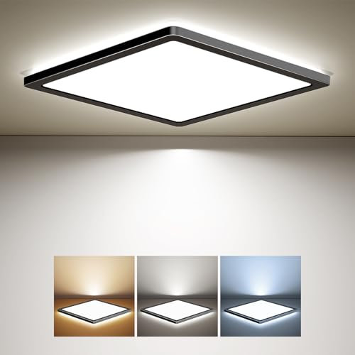 BLNAN LED Plafoniera 24W Plafoniera Piatta, Bianco Neutro Caldo Freddo 3000K/4000K/5000K, Pannello 2400LM con Retroilluminazione per Camera da Letto, Soggiorno, Cucina, Corridoio, Bagno, Seminterrato