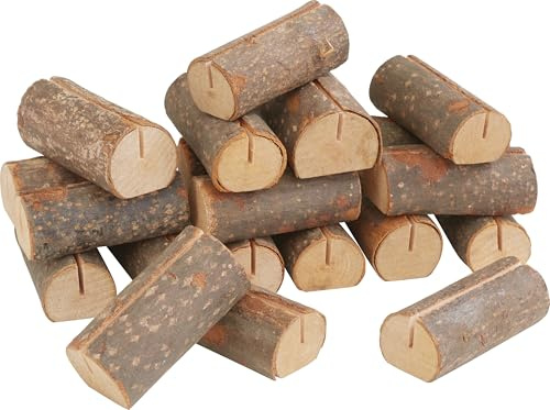 VBS XXL Kartenhalter Baumstamm Holzoptik 5,5x3cm Weihnachtsdeko Memo-Clip Tischdeko Platzkartenhalter Gesteckhalter 20 Stück