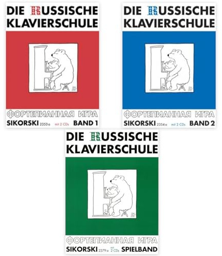 Die Russische Klavierschule Band 1 + Band 2 und Spielband (Starterset Mit Klavier spielen lernen, Unterrichtswerk Deutsche Ausgabe SIK2353a + SIK 2354a + SIK 2379a - Komplettsets
