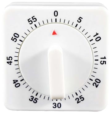 Timer da cucina meccanico quadrato, 60 minuti, timer a carica visiva, timer da cucina con allarme forte, timer da cucina senza batterie, ideale per cucina promemoria meccanico