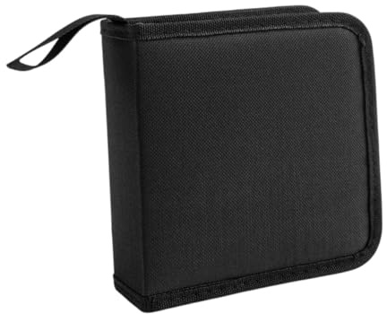 BWOFJGWH Custodia per CD/Dvd, Porta Tessuto Oxford, Compatta, di Grande capacità, Portatile, Borsa per CD, Portafoglio per CD per Auto, Nero