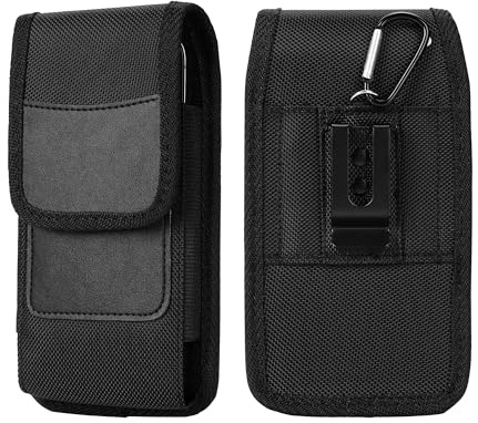 Dratenger Handy Gürteltasche Gürtel Tasche Handytasche Handyhalterung Halterung universal für Samsung Galaxy S24 Ultra 5G A55 A35 A25, iPhone 15 14 13 12 11 Pro Max, Black(XL)
