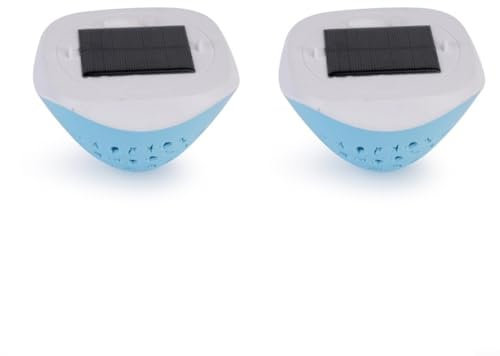LVYXON Schwimmende Solar-Pool-Lampe, wiederaufladbar, LED, Farbwechsel, wasserdicht, für den Außenbereich, Nachtschwimmbad, Party-Lampe mit 6 Beleuchtungsmodi für Garten, Hof, Terrasse, Dekoration (2