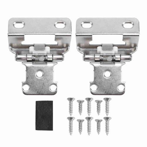2 piezas bisagras de armario de cierre automático de 1/2 pulgada de acero de seguridad mejorada semi envolvente superpuesta bisagra de puerta de armario para cocina baño autocaravana barco caravana