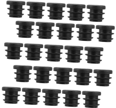 Gatuida 50pcs Round End Cap Plastic Tubing Plug for Chair Leg Caps Hardwood Floor Protectors